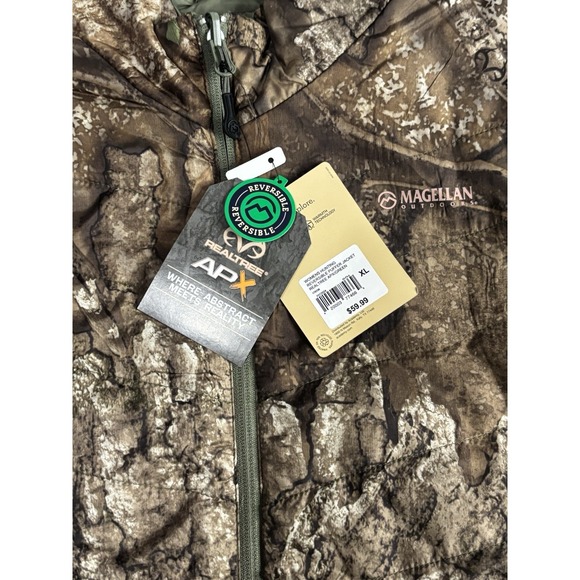 Real Tree Coat Womens Extra Large Magellan Camouflage Puffer Green Reversible - Picture 2 of 5